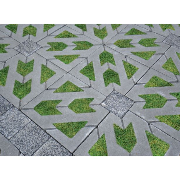 BETONSKA PLOŠČA OBLAK GROUP 40X40X8 CM TRAVNA CEMENTNO SIVA