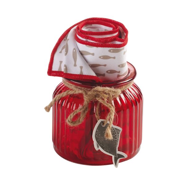 KUHINJSKA KRPA AMO LA CASA 45X65 CM S STEKL. LONČKOM MORSKI MOTIV