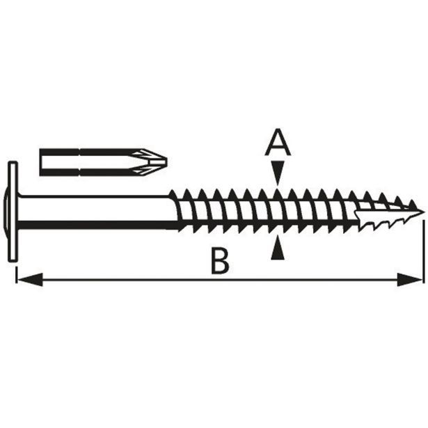 VIJAK Z LEČASTO GLAVO 4.5X40 A2F PZ2 + NASTAVEK V ZAVITKU JE 40 KOS
