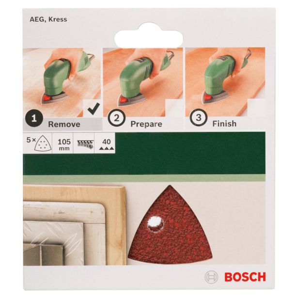 DELTA/VEČNAM BRUSNI LIST BOSCH 5-DELNI SET C430 RDEČ 105 MM K40 6 LUKENJ