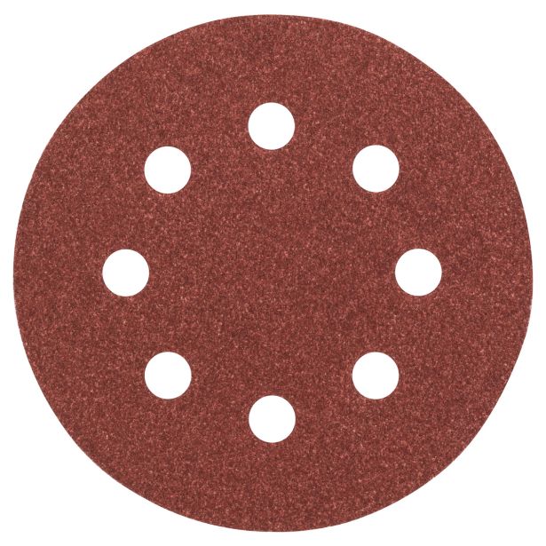 SAMOPRITRILNI BRUSNI DISK BOSCH 5-DELNI SET C430 RDEČ 115MM K120 8 LUKENJ