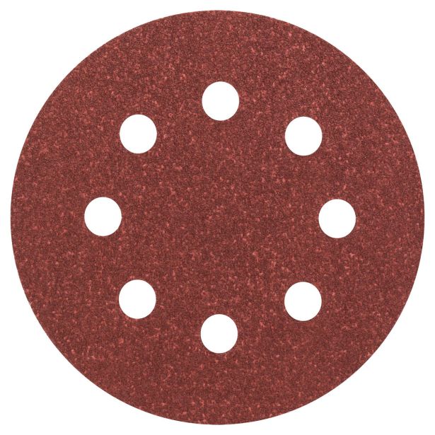 SAMOPRITRILNI BRUSNI DISK BOSCH 5-DELNI SET C430 RDEČ 115MM K80 8 LUKENJ