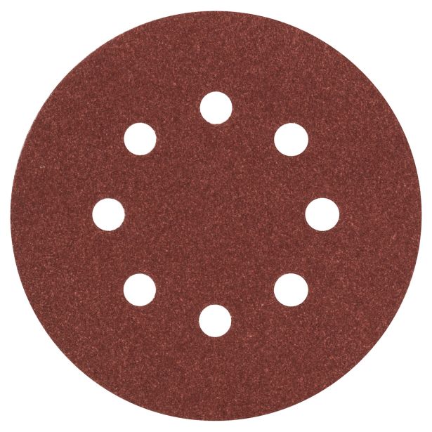 SAMOPRITRILNI BRUSNI DISK BOSCH 5-DELNI SET C430 RDEČ 125MM K120 8 LUKENJ