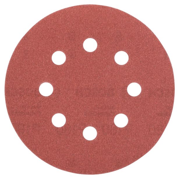 SAMOPRITRILNI BRUSNI DISK BOSCH 5-DELNI SET C430 RDEČ 125MM K180 8 LUKENJ