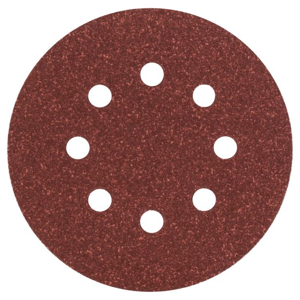 SAMOPRITRILNI BRUSNI DISK BOSCH 5-DELNI SET C430 RDEČ 125MM K80 8 LUKENJ