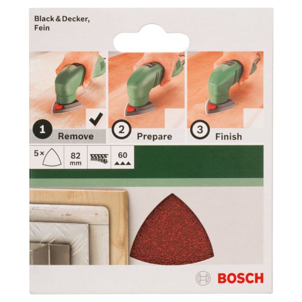 DELTA/VEČNAM BRUSNI LIST BOSCH 5-DELNI SET C430 RDEČ 82 MM K60 BREZ LUKENJ