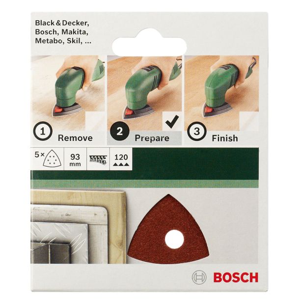 DELTA/VEČNAM BRUSNI LIST BOSCH 5-DELNI SET C430 RDEČ 93 MM K120 6 LUKENJ