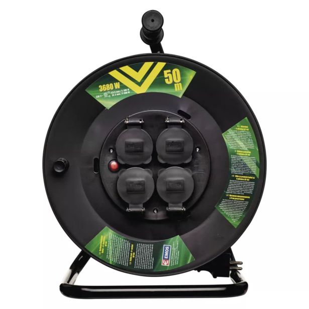 ROLETA - GUMI VODNIK EMOS 50M H05RR-F 3X1.5, VRTLJ. 4 ŠUKO S POKROVOM IP44