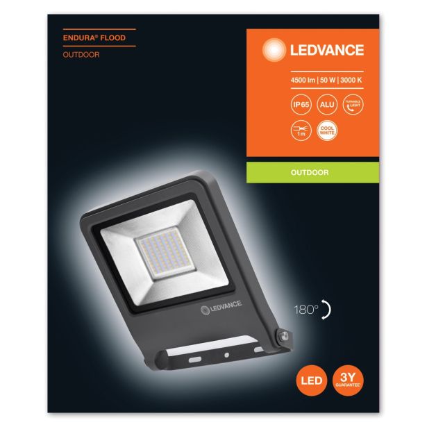 LED ZUNANJI REFLEKTOR LEDVANCE 50W ENDURA FLOOD DG CW TEMNO SIVI
