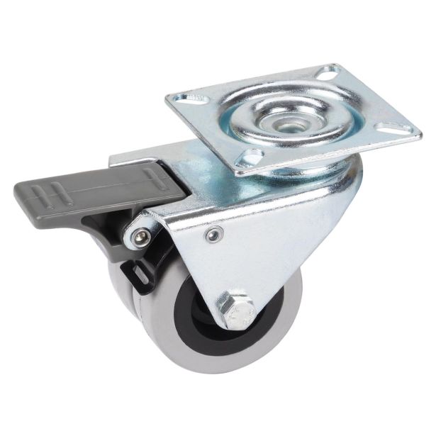 GIBLJIVO KOLO Z ZAVORO DÖRNER + HELMER 50X19MM PLOŠČA 60X60MM DVOJNO