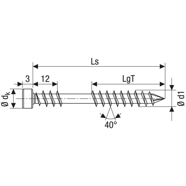 VIJAK ZA TERASO SPAX 5X50 A2 V ZAVITKU 150 KOS