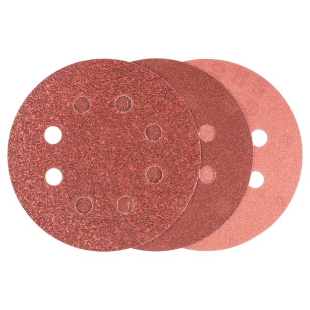 SAMOPRITRILNI BRUSNI DISK BOSCH 6-DELNI SET C430 RDEČ 115MM K60/120 8 LUKENJ