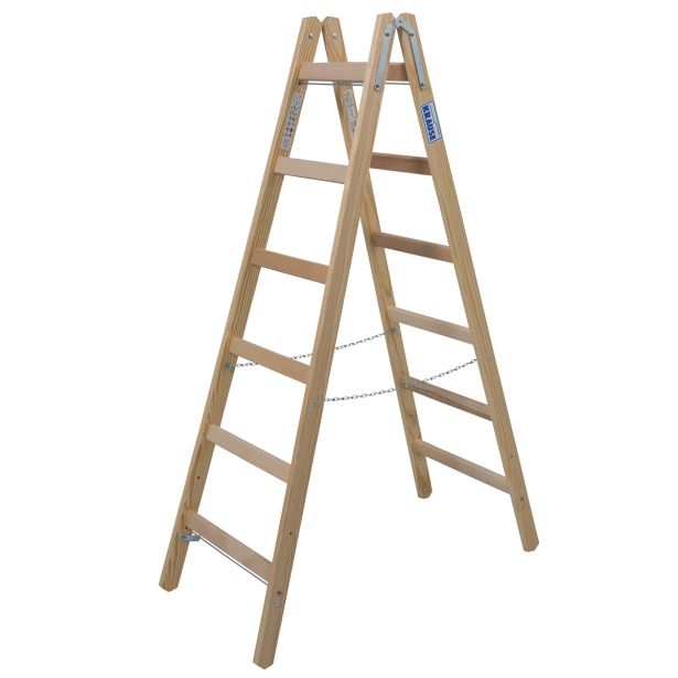 PROSTOSTOJEČA LESTEV KRAUSE 6 STOPNIČNA LESENA