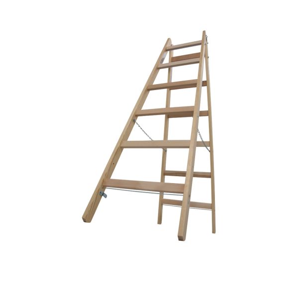 PROSTOSTOJEČA LESTEV KRAUSE STABILO 2X6 STOPNIC LESENA 1.65M