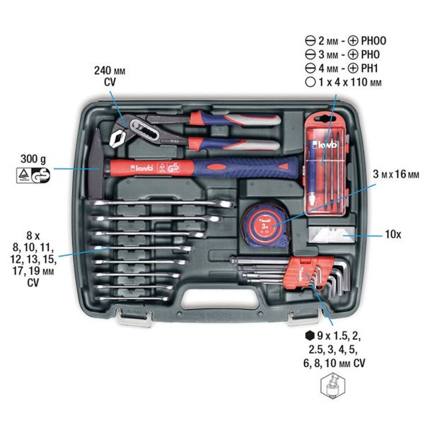 GARNITURA ORODJA KWB 65 DELNA
