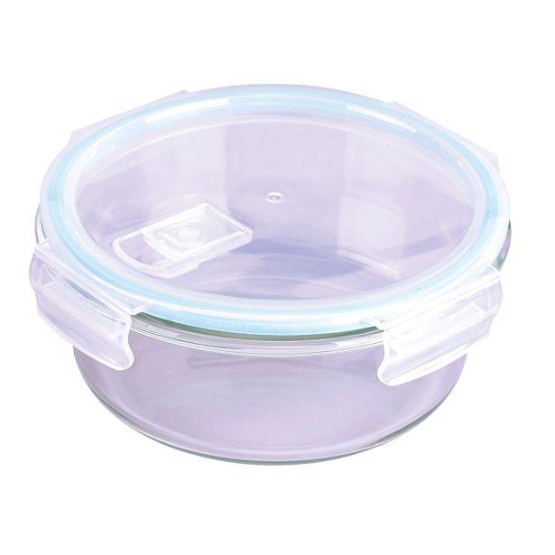 VEČNAMENSKA DOZA STEUBER 650 ML STEKLENA OKROGLA, PVC POKROV