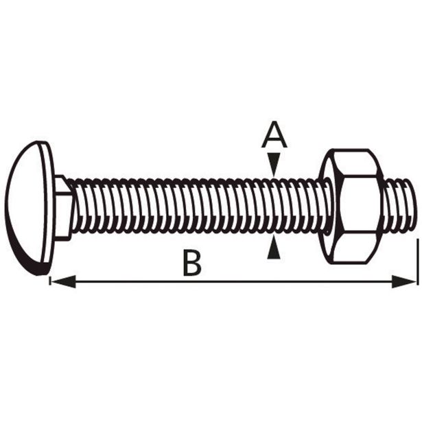 SPONSKI VIJAK DIN 603 6X30 A2 INOX Z MATICO V ZAVITKU JE 25 KOS
