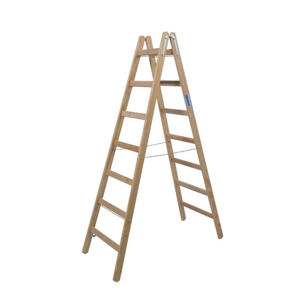 PROSTOSTOJEČA LESTEV KRAUSE STABILO 2X7 STOPNIC LESENA 1.9M