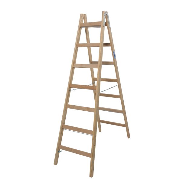 PROSTOSTOJEČA LESTEV KRAUSE STABILO 2X7 STOPNIC LESENA 1.9M