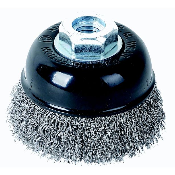 SKODELASTA ŽIČNA ŠČETKA TACTIX 75MM NAVOJ M14 FE 0.30 MM VALOVITA ŽICA