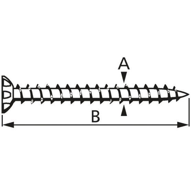 PRITRDILO ZA OKEN. OKVIR 7.5X132 TX30 RUMENI CINK
