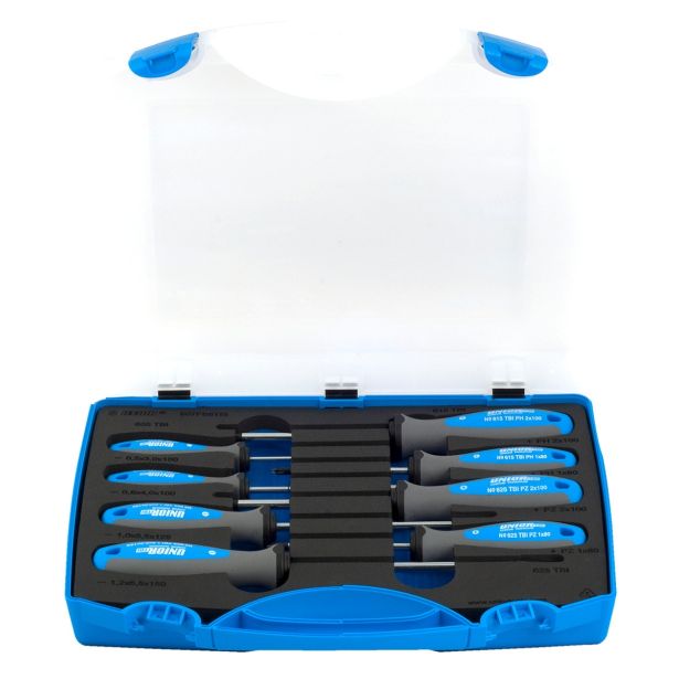 GARNITURA IZVIJAČEV UNIOR 8 DELNA V PLASTIČ. KASETI ART. 607PB8TBI