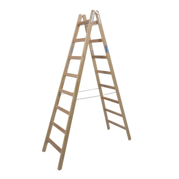 PROSTOSTOJEČA LESTEV KRAUSE STABILO 2X8 STOPNIC LESENA 2.15M