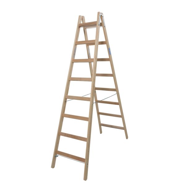 PROSTOSTOJEČA LESTEV KRAUSE STABILO 2X8 STOPNIC LESENA 2.15M