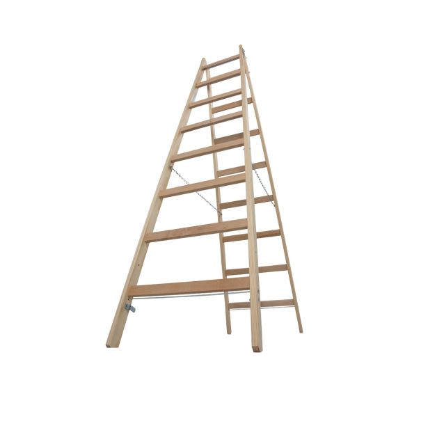 PROSTOSTOJEČA LESTEV KRAUSE STABILO 2X8 STOPNIC LESENA 2.15M