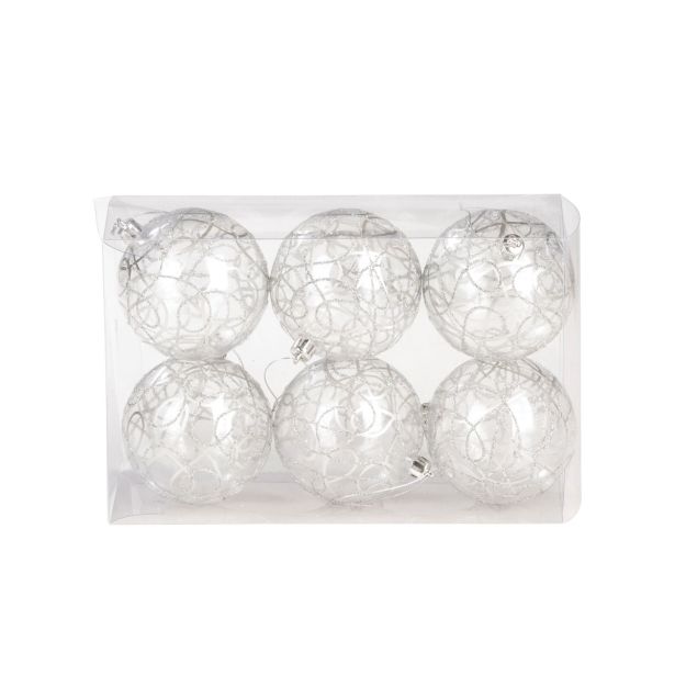 BUNKA IZ UMETNE MASE GLOSSTYLE 80 MM 6 KOS TRANSPARENT SREBRNE