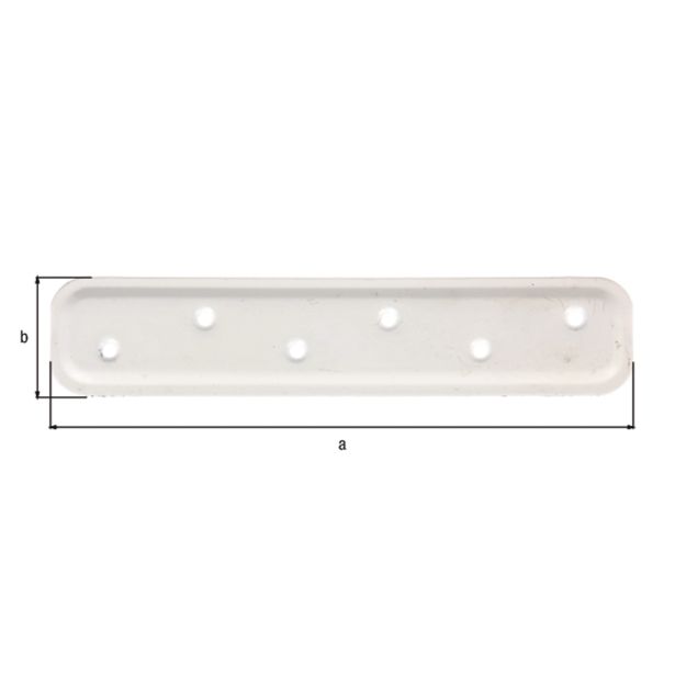 VEZNI ELEMENT ALBERTS 80X40 MM PLOŠČATI BELI VTISNJEN