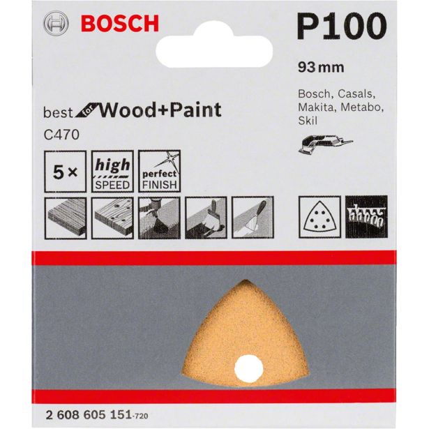 SAMOPRITRDILNI BRUSNI DISK ZA DELTA BRUSILNIKE BOSCH 93 MM K100 6 LUKENJ RUMENA BARVA ZA LES