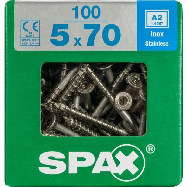 RF UNIVERZALNI VIJAK SPAX A2 TRX 5X70 ZAV=100KOS