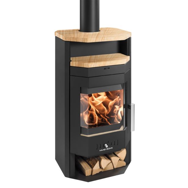 KAMINSKA PEČ HAAS+SOHN AARHUS-III 284.17-ST BISERNO ČRNA/WOODSTONE