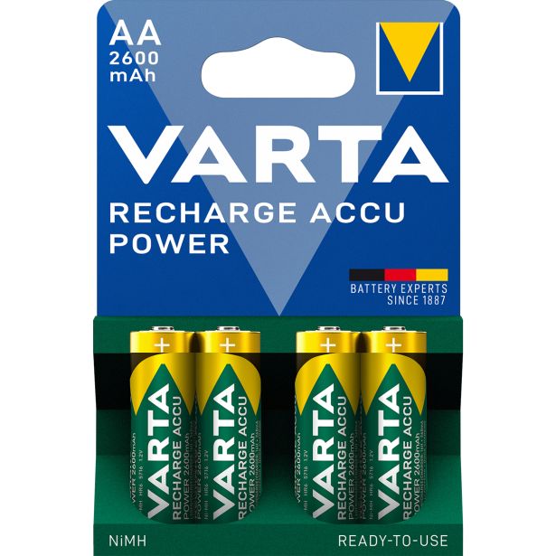 POLNILNI BATER.VLOŽEK VARTA ACCU AA/R6 R2U 2600 MAH BL/4 PREDNAPOLNJENE