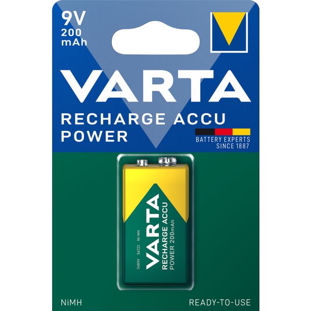 POLNILNI BATER.VLOŽEK VARTA ACCU NI-MH 56722 9V /200MAH (8.4V/170MAH)