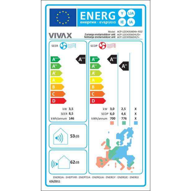 ACP-12CH35AEHI GRAY MIRROR + ZUNANJA ENOTA