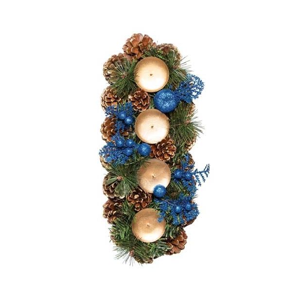 DEKORACIJA GLOSSTYLE ADVENTNA ZA 4 SVEČE 35X15 CM SORTIRANO