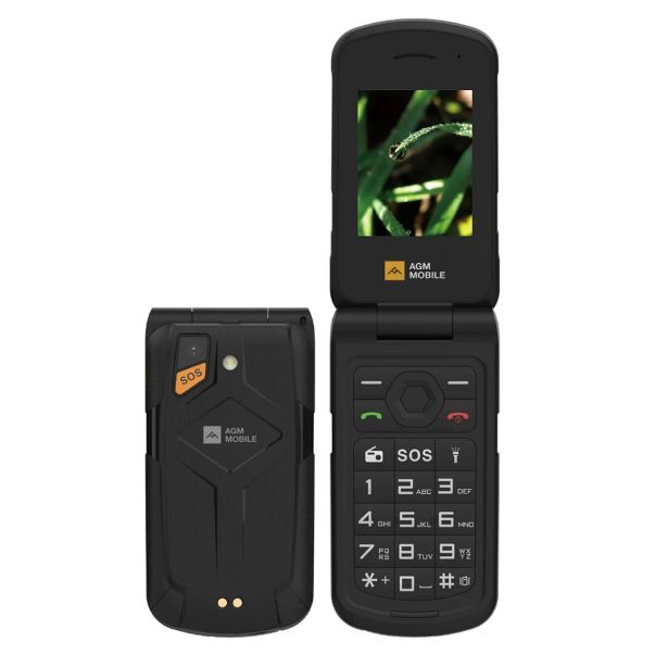 AGM ODPORNI PREKLOPNI TELEFON NA TIPKE FLIP M10 (4G LTE) DUAL SIM, IP68/IP69K/MIL-STD-810H, ČRN