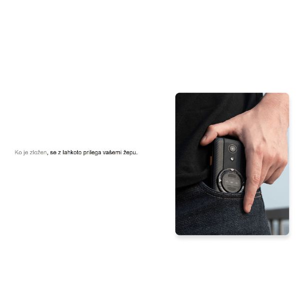 AGM ODPORNI PREKLOPNI TELEFON NA TIPKE FLIP M8 (4G) DS, IP68/IP69K/MIL-STD-810H, ČRN