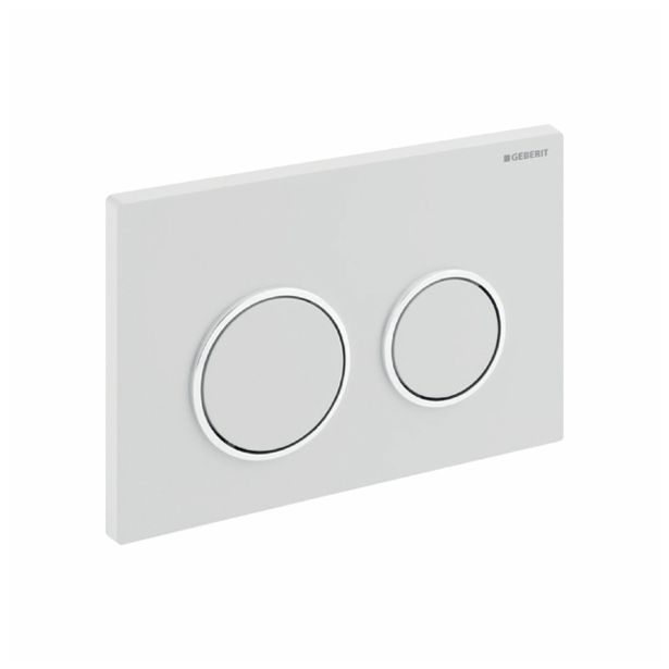 AKTIVIRNA TIPKA GEBERIT OMEGA 20 BELA-SIJAJ KROM-BELA