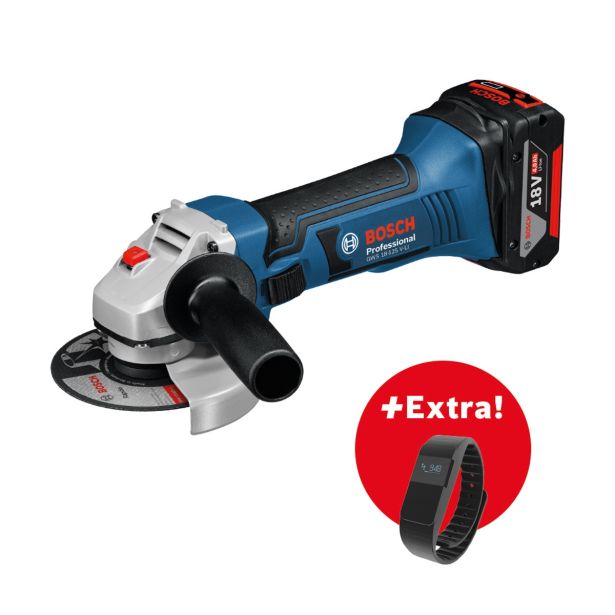 AKUMULATORSKI KOTNI BRUSILNIK GWS 18-125 V-LI + PAMETNA ŠPORTNA URA