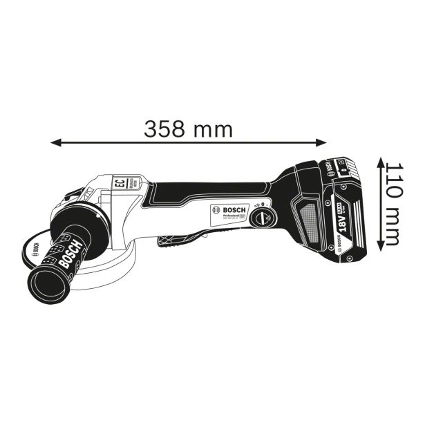 AKUMULATORSKI KOTNI BRUSILNIK BOSCH GWS 18V-10 PC PROFESSIONAL