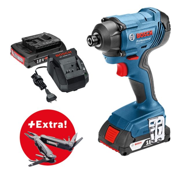 AKUMULATORSKI UDARNI VIJAČNIK BOSCH GDR 180-LI + VEČNAMENSKO ORODJE 'SWISS PEAK'