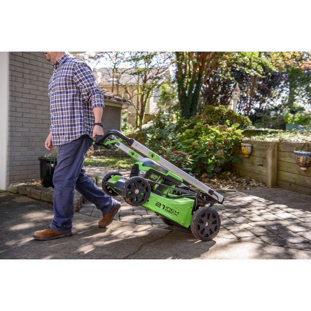 AKUMULATORSKA KOSILNICA GREENWORKS 60V 46 CM SAMOHODNA Z 4AH BATERIJO IN POLNIL.