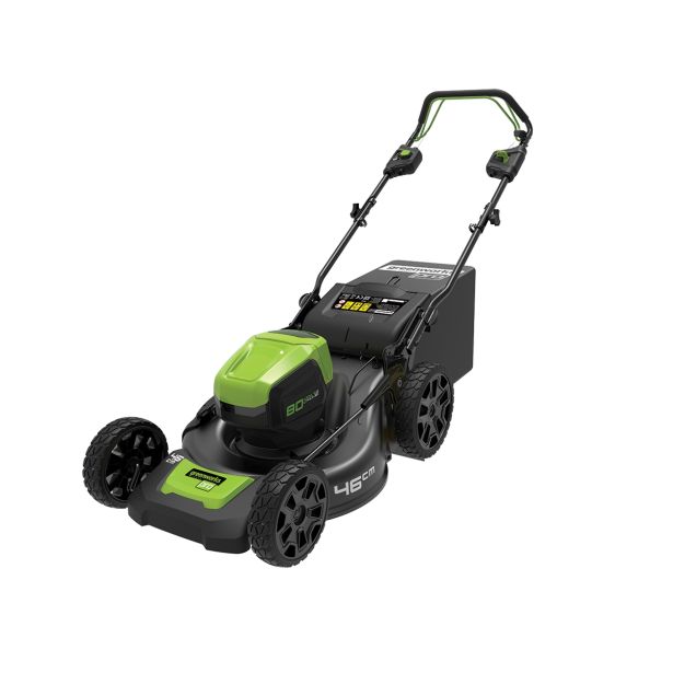 AKUMULATORSKA KOSILNICA GREENWORKS 80V 46 CM SAMOHODNA Z BATERIJO IN POLNILNIKOM