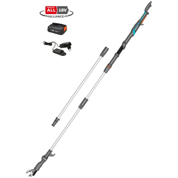 TELESKOPSKE AKU. ŠKARJE GARDENA HIGHCUT 360 18V ZA VEJE P4A SET