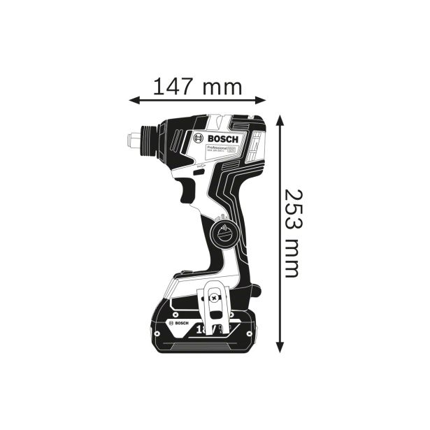 AKUMULATORSKI UDARNI VIJAČNIK GDX 18V-200 C V L-BOXXU 12.7 MM(1/2") IN 6.35 MM (1/4")