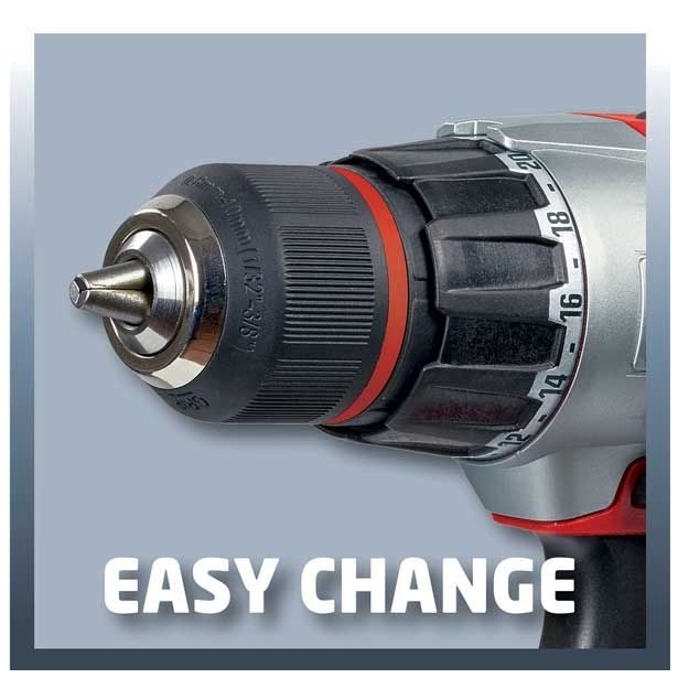 EINHELL AKUMULATORSKI VRTALNIK V SETU TE-CD 18 LI KIT (2 X 1.5 AH) POWER X-CHANGE Z 2 BATERIJAMA IN POLNILCEM