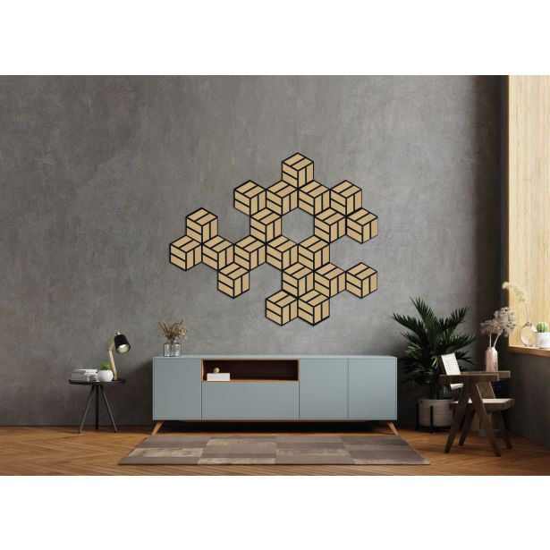 AKUSTIČNI PANEL FN ACUSTICO HEXAGO Q HRAST NATUR 300X260X19 MM